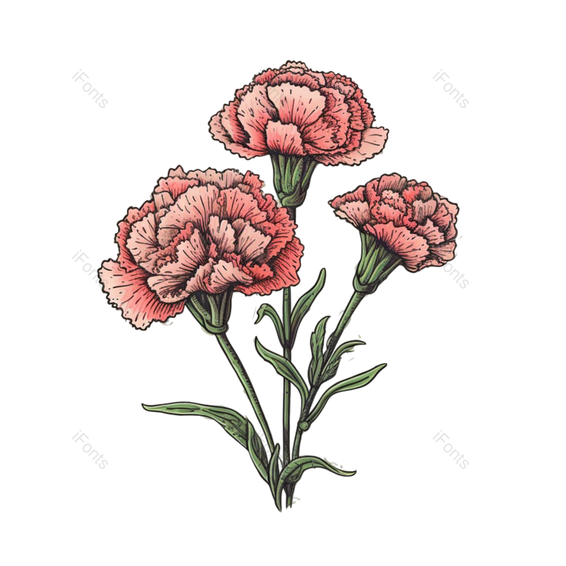 叶子图片,鲜花元素,花朵插画PNG,母亲节素材免抠素材